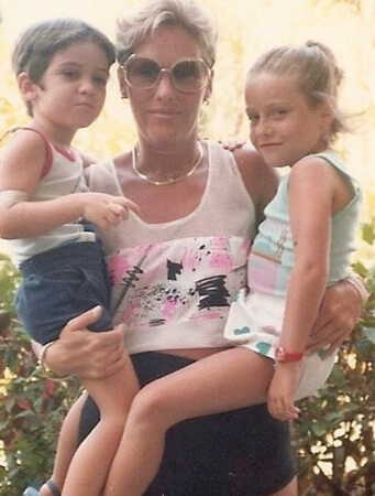 Jye Frasca with his mother and sister.